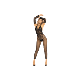 Bodystocking résille noir et mitaines assorties – René Rofé